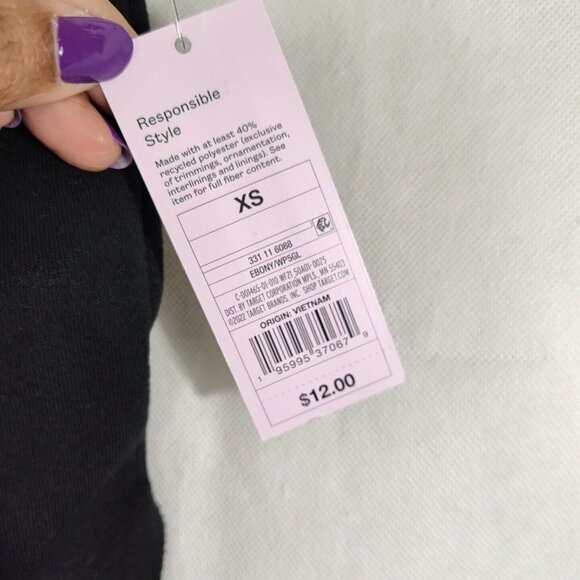 Wild Fable Black Sweats Shorts Women Size XS Raw Hem Pullon Drawstring NEW - Picture 3 of 7